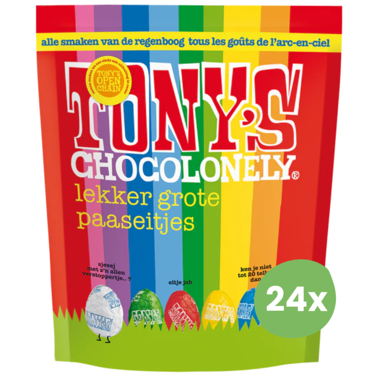 Tony's Chocolonely | Paaseieren | Assortiment | 24 x 230 gram
