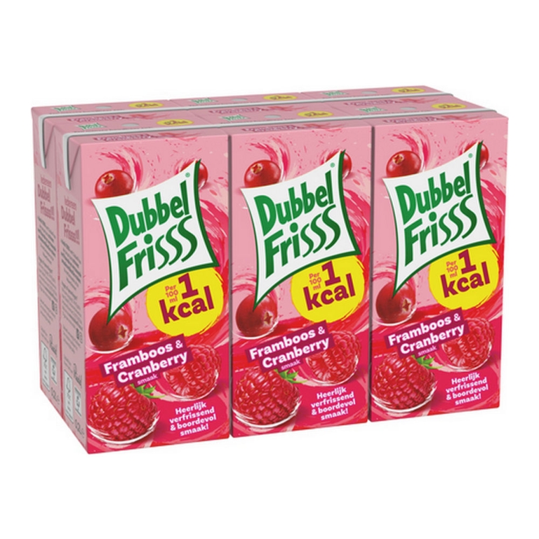 Dubbelfrisss | Framboos Cranberry Pakje | 30 x 200 ml