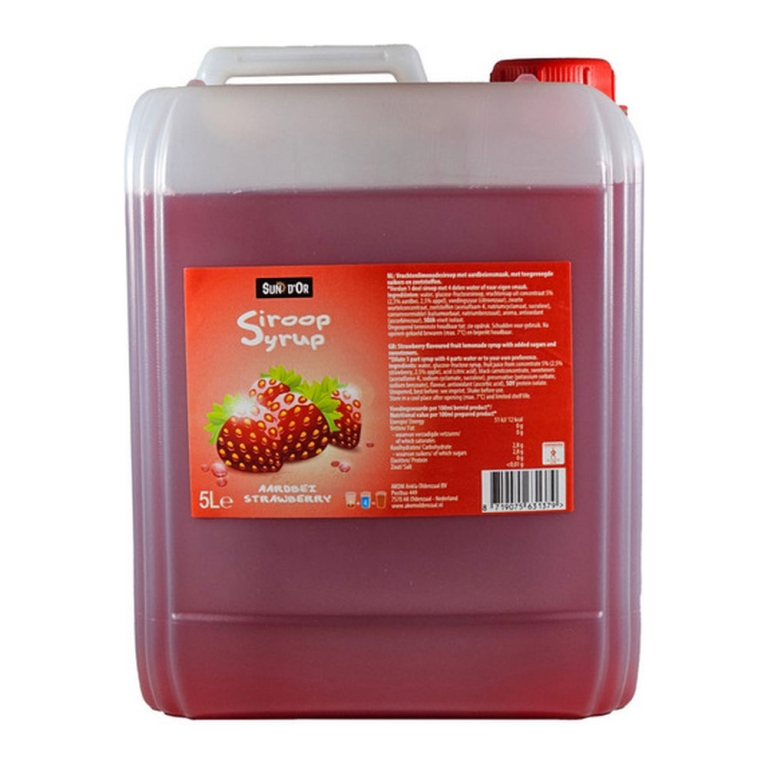 Sun | D'or Limonadesiroop Aardbei | 5 liter