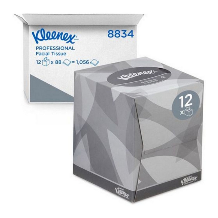 Kleenex | 8834 Facial Tissue 2-Lgs Kubus Wit 12x | 88 stuks