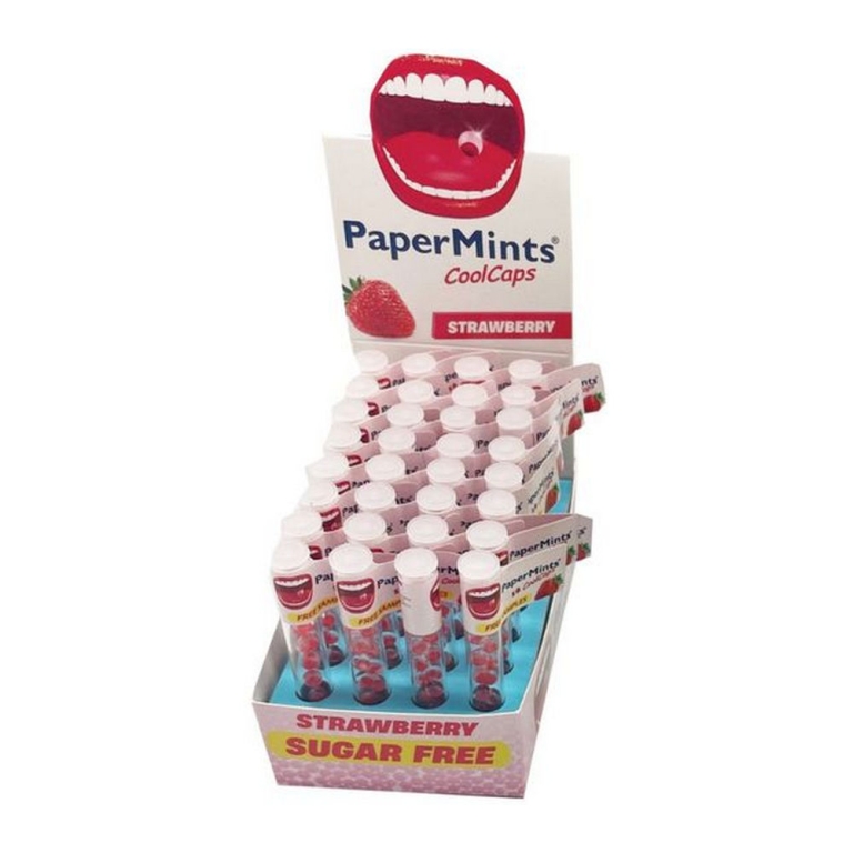 Papermints | Cool Caps Strawberry | 32 x 18 stuks
