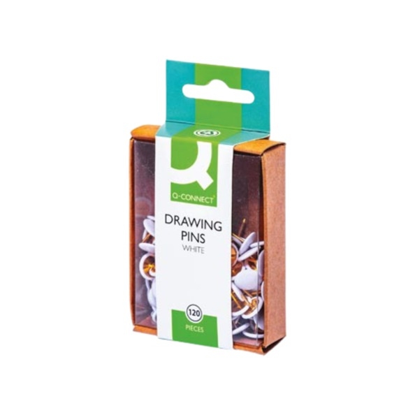 Q-connect | Punaises, Wit, Doosje Van | 120 stuks