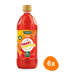 Slimpie | Aardbei Bananana Kids Siroop | 6 x 580 ml