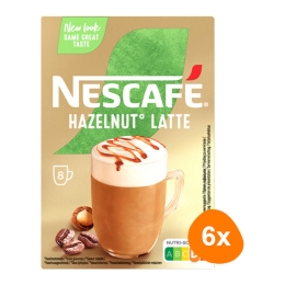 Nescafe | Gold Hazelnut Latte 8 Zakjes | 6 stuks