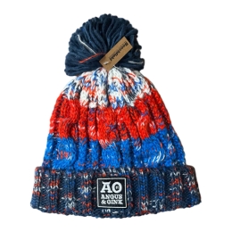 Angus & Oink | Beanie White Red Blue