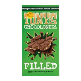 Tony's Chocolonely | Reep Melk Praline Hazlnt. Crunch | 15 x 127 gram