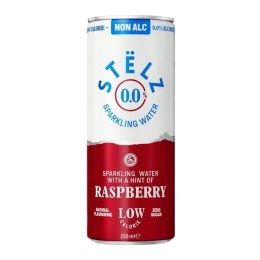 Stelz | Seltzer Raspberry 0.0% Blik | 12 x 25 cl