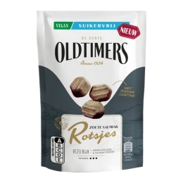 Oldtimers | Oldtimer Salmiak Rotsjes Suikervrij | 12 x 100 gram