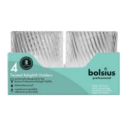 Bolsius | Relight Houder Twist Transparant | 4 stuks