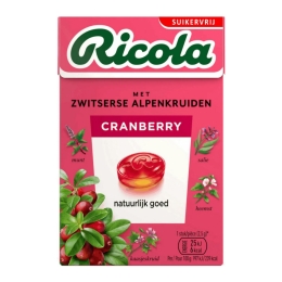 Ricola | Cranberry | Suikervrij | 20 x 50 gram