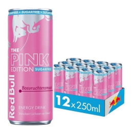 Red Bull | The Pink Edition Suikervrij Blik | 12 x 250 ml