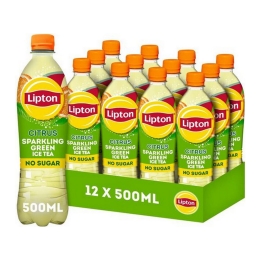 Lipton | Ice Tea Green Sparkling Citrus Pet | 12 x 0,5 liter